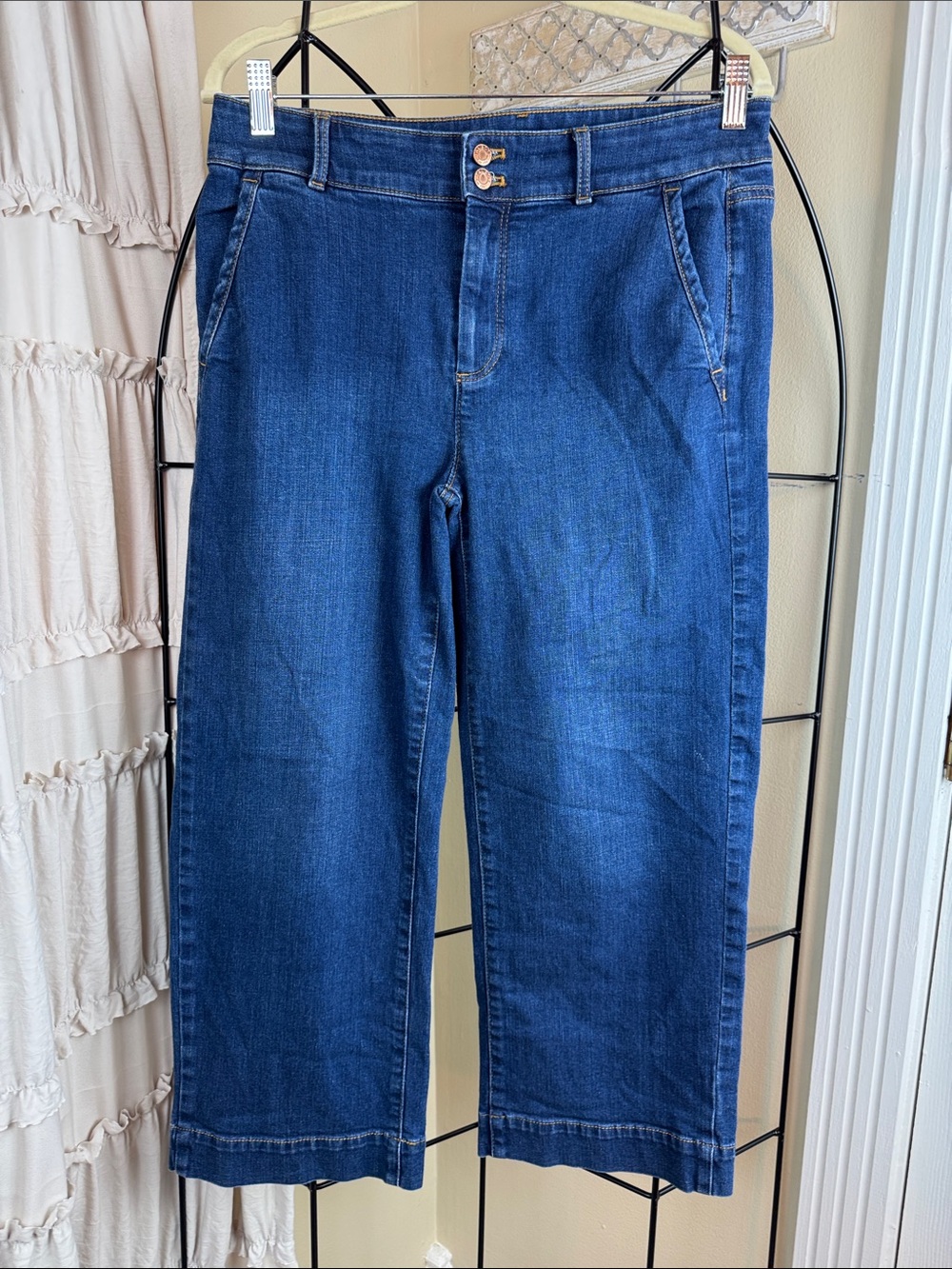 Talbots Women's Flawless High Waist Cropped Dark Blue Stretch Jeans Size 4